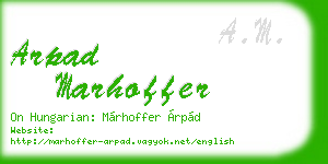 arpad marhoffer business card